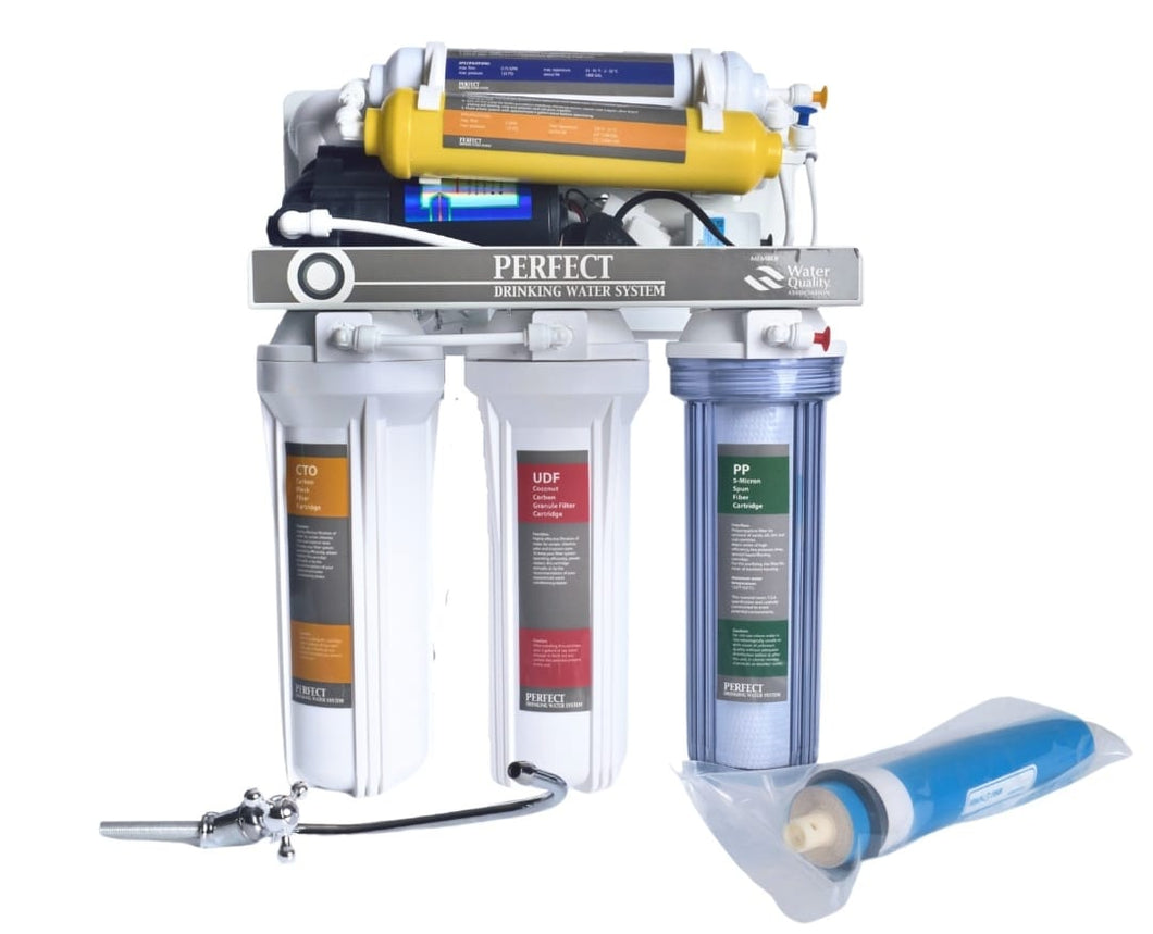 SISTEMA DE PURIFICACION DE AGUA DE 7 PASOS 100 GPD 110V CON TANQUE DE 4.0 GAL