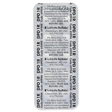 PASTILLA DPD 1 PARA CLORO LIBRE GRADO VISUAL MARCA LAMOTTE